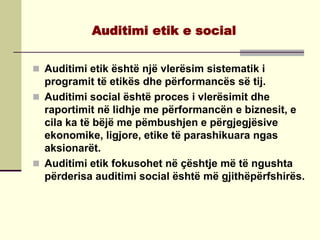 Raportimi dhe auditimi etik e social | PDF