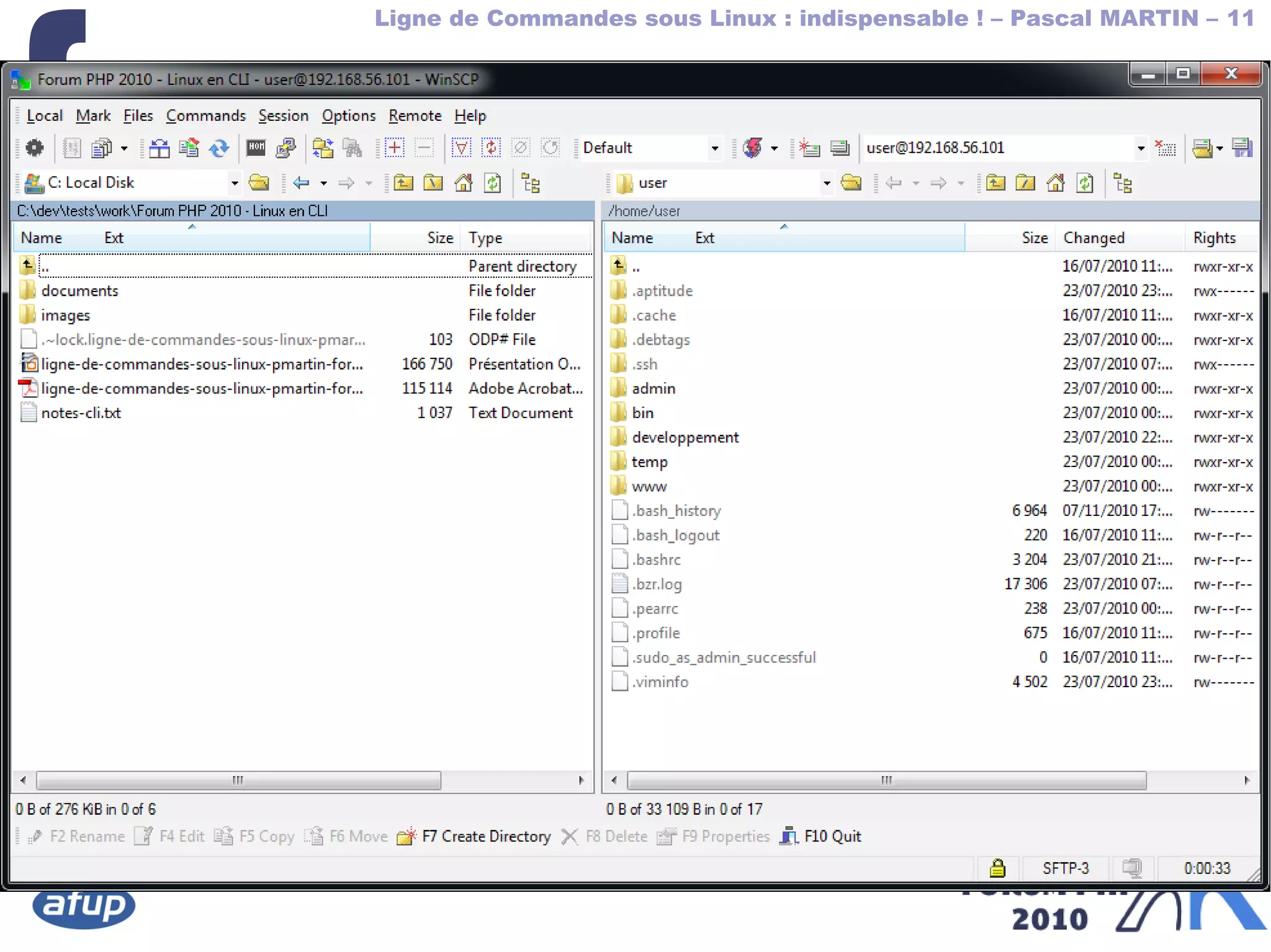 Ligne de Commandes sous Linux : indispensable ! – Pascal MARTIN – 11
{
 