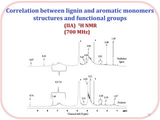 Correlation between lignin and aromatic monomers
structures and functional groups
(IIA) 1H NMR
(700 MHz)
18
 
