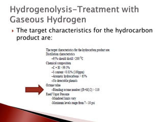    The target characteristics for the hydrocarbon
    product are:
 