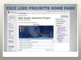 I2U2 LIGO PROJECTS HOME PAGE