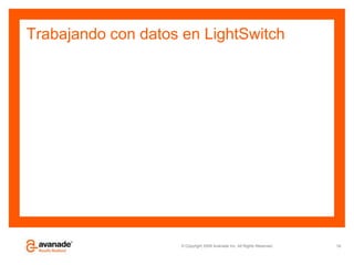 Trabajando con datos en LightSwitch19