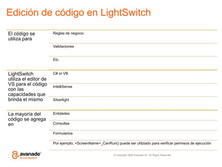 Edición de código en LightSwitch