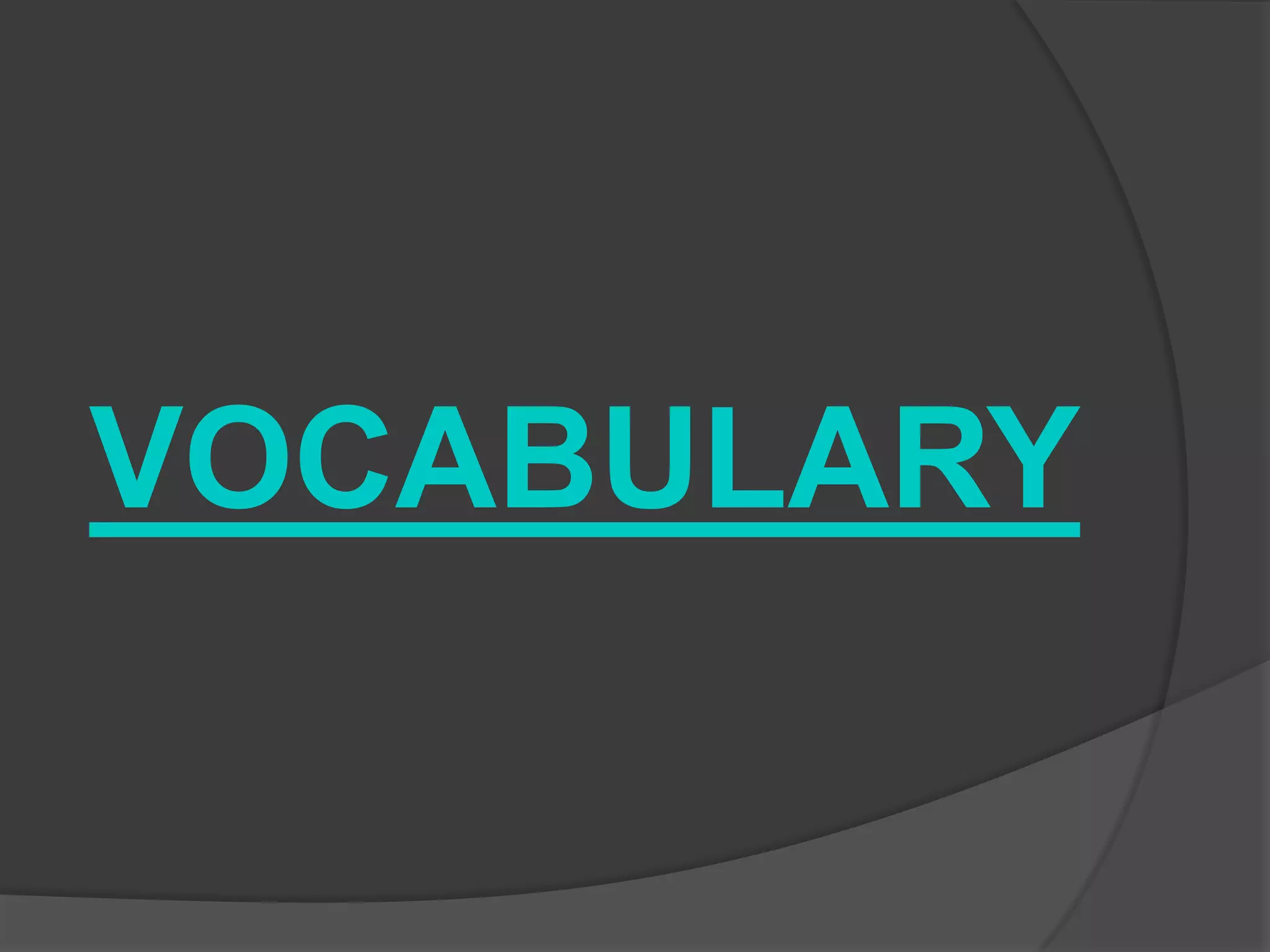 VOCABULARY

 