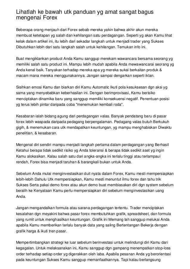 forex perdagangan uang pintar peluang bisnis ibu rumah tangga