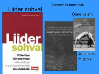 Liider sohval Varasemad raamatud:     Õnne valem Juhtimise  müstika 