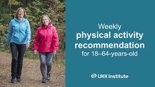 Weekly
physical activity
recommendation
for 18–64-years-old
 