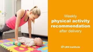 Weekly
physical activity
recommendation
after delivery
 