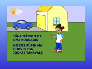 TÄNA MÄNGIN MA OMA KODUAIAS NIISIIS PÜSIN MA HOOVIS EGA JOOKSE TÄNAVALE 