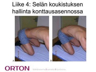 Liike 4: Selän koukistuksen
hallinta konttausasennossa

lääkäriasema Ι sairaala Ι kuntoutus

 