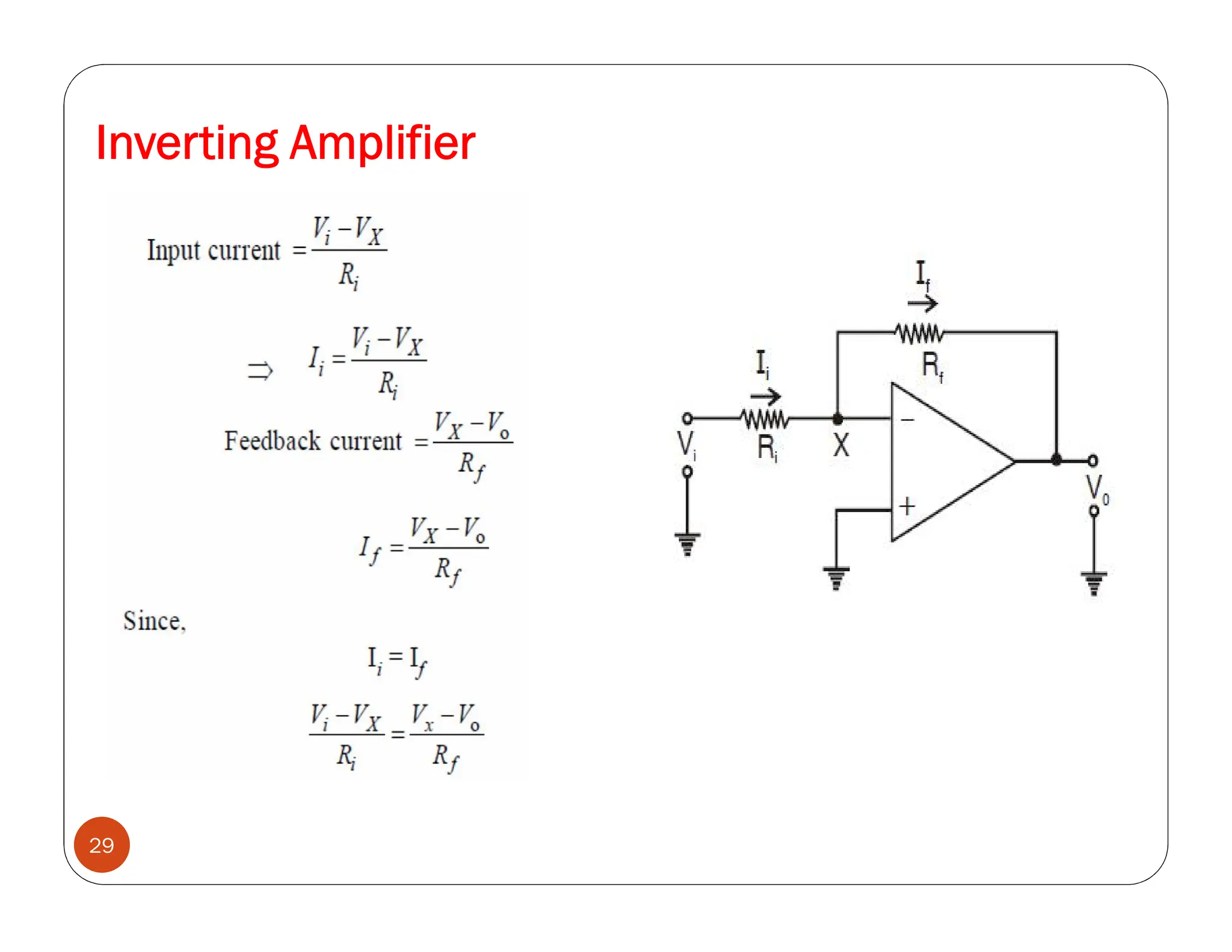 Inverting Amplifier
29
 