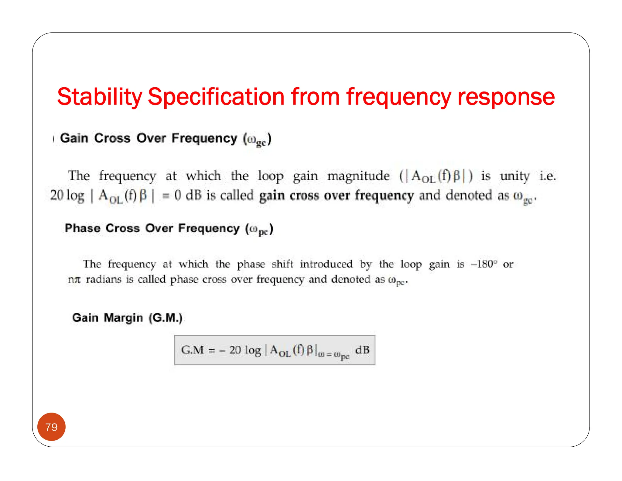 79
Stability Specification from frequency response
 