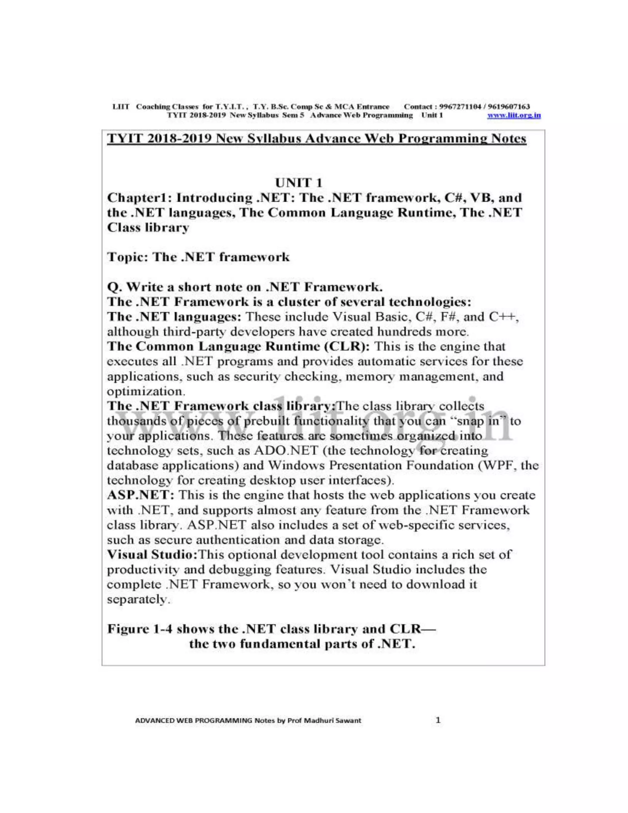 Liit tyit sem 5 advanced web programming unit 1 most important ...