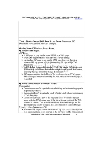 Liit tyit sem 5 enterprise java unit 3 2018 imp questions with solutions 