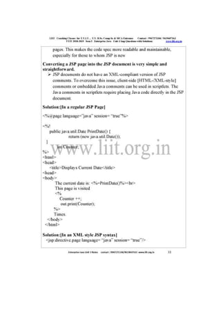 Liit tyit sem 5 enterprise java unit 3 2018 imp questions with solutions 