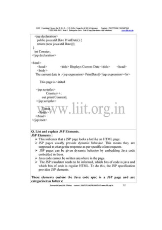 Liit tyit sem 5 enterprise java unit 3 2018 imp questions with solutions 