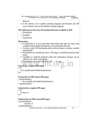 Liit tyit sem 5 enterprise java unit 3 2018 imp questions with solutions 