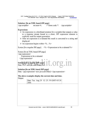 Liit tyit sem 5 enterprise java unit 3 2018 imp questions with solutions 