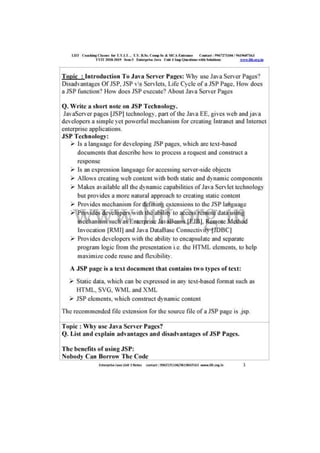 Liit tyit sem 5 enterprise java unit 3 2018 imp questions with solutions 