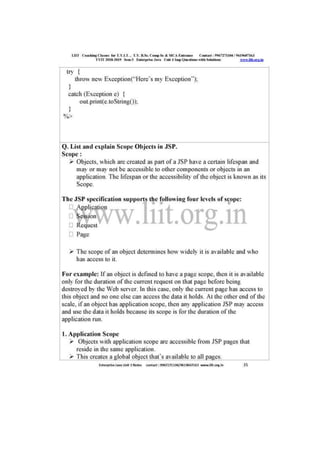 Liit tyit sem 5 enterprise java unit 3 2018 imp questions with solutions 