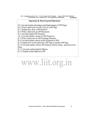 Liit tyit sem 5 enterprise java unit 3 2018 imp questions with solutions 
