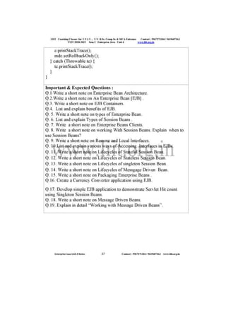 Liit tyit sem 5 enterprise java unit 4 notes mosst important questions ...