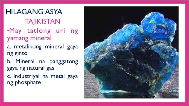 Yamang Mineral Ng Silangang Asya Ano Ang Pinakamahalagang Yamang Mineral Sa Kyrgyzstan