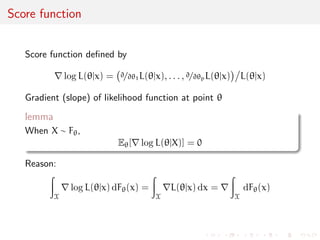 Concentration of likelihood mode around true parameter 
Likelihood functions for x1, . . . , xn  N(0, 1) as n increases 
 