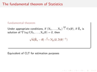 Suciency as a rare feature 
Nice property reducing the data to a low dimension transform but... 
How frequent is it within the collection of probability distributions? 
Very rare as essentially restricted to exponential families 
[Pitman-Koopman-Darmois theorem] 
with the exception of parameter-dependent families like U(0, ) 
 