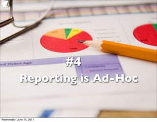 #4
             Reporting is Ad-Hoc


Wednesday, June 15, 2011
 