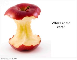 What’s at the
                             core?




Wednesday, June 15, 2011
 