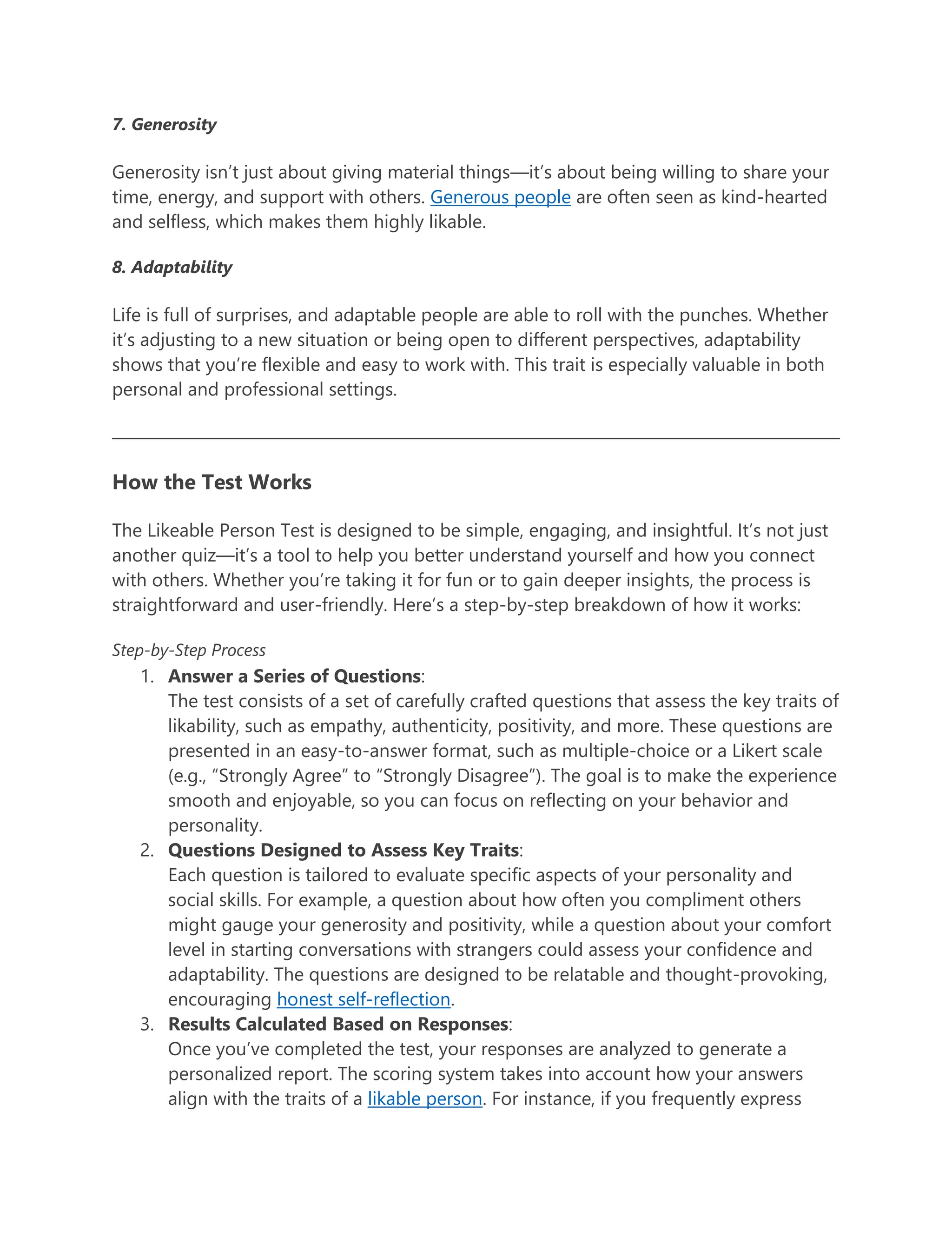 Likeable Person Test.Test your personality | PDF