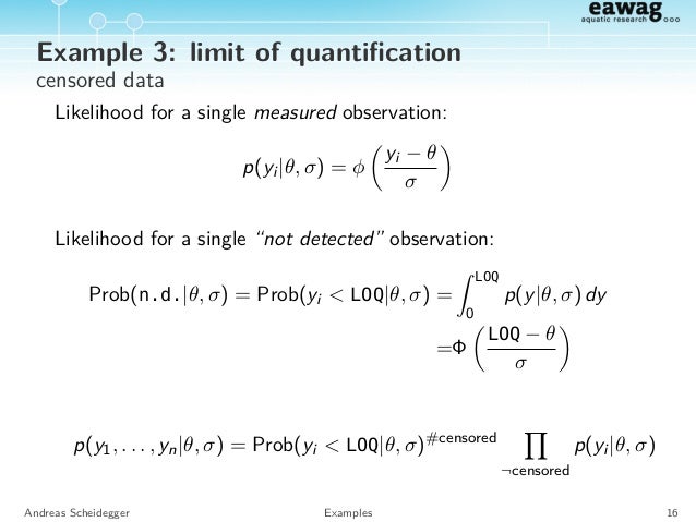 Formulation of model likelihood functions