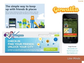 Image Sources: http://gowalla.com/ http://foursquare.com/ http://brightkite.com/   
