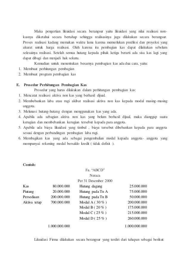 Likuidasi Persekutuan Secara Berangsur