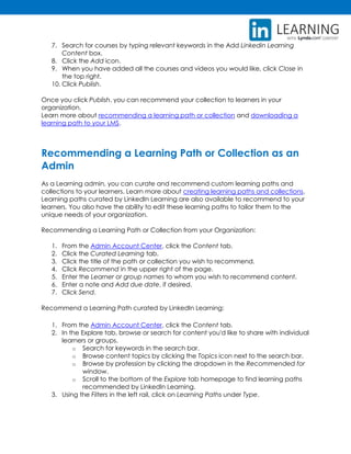 Getting Started as an Administrator in LinkedIn Learning | PDF