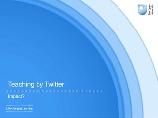 Teaching by Twitter
Impact?
 