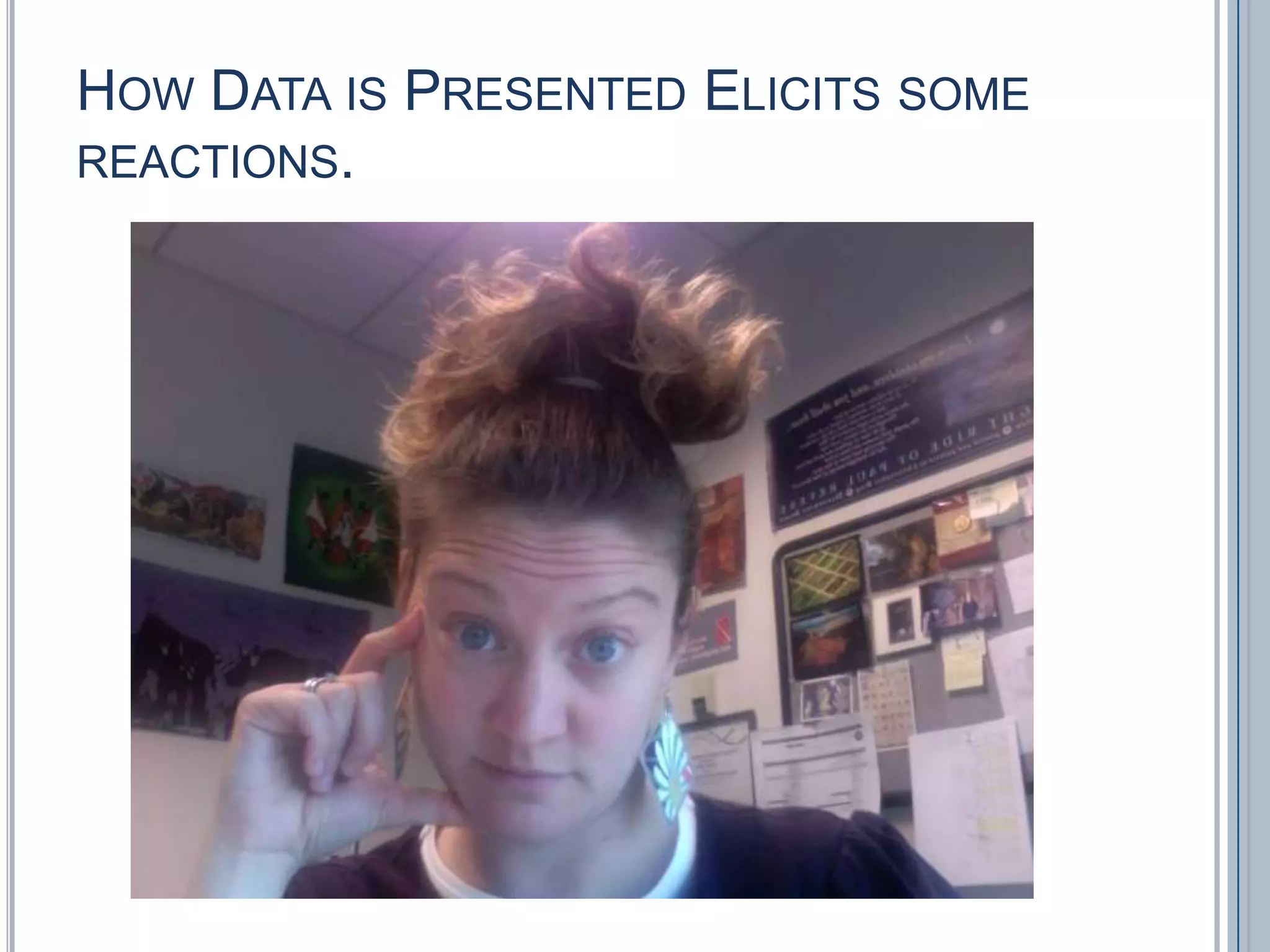 How Data is Presented Elicits some reactions. 