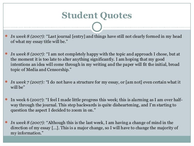 Quotes at the top of essays