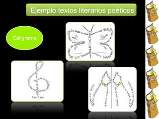 Caligrama Ejemplo textos literarios poéticos 