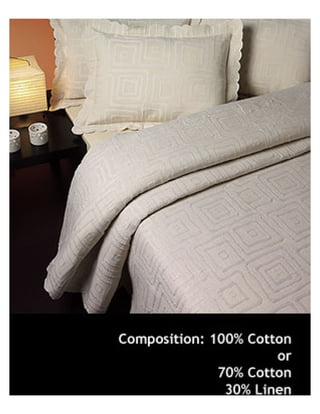 Liliana Bedspread 100% Cotton or 70% Cotton 30% Linen