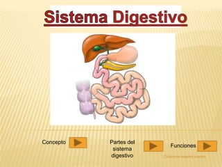 Concepto   Partes del
                           Funciones
            sistema
           digestivo    Cuidemos nuestro cuerpo
 