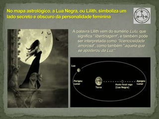 A palavra Lilith vem do sumério Lulu, que
   significa “libertinagem”, e também pode
   ser interpretada como “licenciosidade
   amorosa”, como também “aquela que
   se apoderou da Luz.”
 