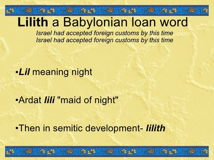 Lilith Of The Bible