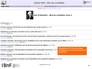 Dépouillement fin d’un document  de Gallica par une unité de recherche spécialisée 