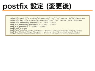 postﬁx�設定�(変更後)
��������������������������������������������������������������������������
�����������������������������������������������������������������������
���������������������������������������������
���������������������������������������������
�����������������������������������
�����������������
�����������������������������������������������������������������������
���������������������������������������������������������������������
 