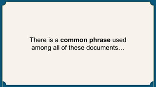 There is a common phrase used
among all of these documents…
 