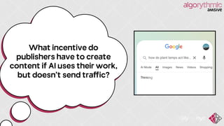 What incentive do
publishers have to create
content if AI uses their work,
but doesn’t send traffic?
 