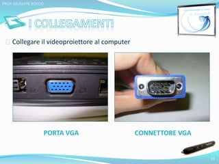 Collegare il videoproiettore al computer 
PORTA VGA CONNETTORE VGA 
31 
PROF. GIUSEPPE ROCCO 
 