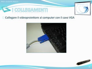 32 
PROF. GIUSEPPE ROCCO 
Collegare il videoproiettore al computer con il cavo VGA 
 